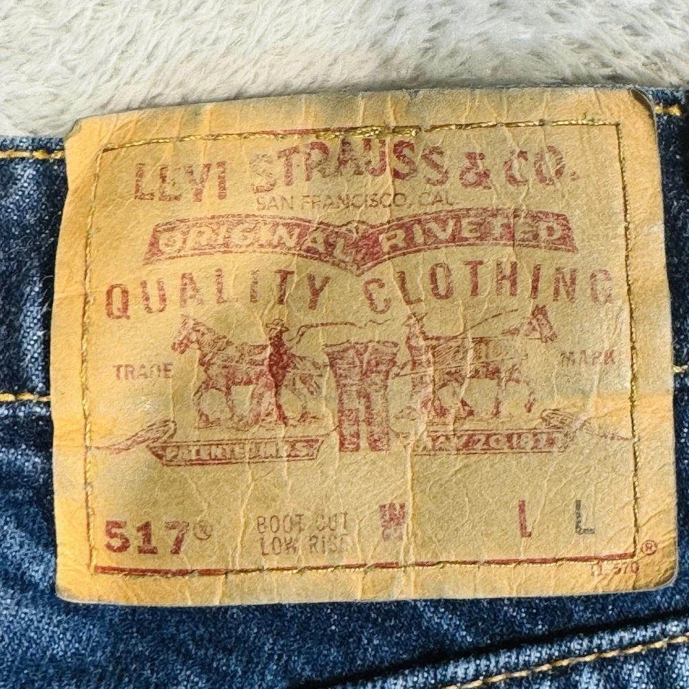 Vintage Levis 517 Jeans Teens 30x33 Blue Denim Regular Fit Bootcut USA Red Tab